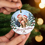 Custom Photo Merry Moments Together Christmas  Gifts For Family, Couples, Kids, Pet Lovers - Personalized Ceramic Ornament