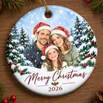 Custom Photo Merry Moments Together Christmas  Gifts For Family, Couples, Kids, Pet Lovers - Personalized Ceramic Ornament