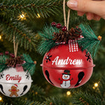 Custom Name Festive Character Family Christmas Gifts - Personalized Jingle Bell Ornament