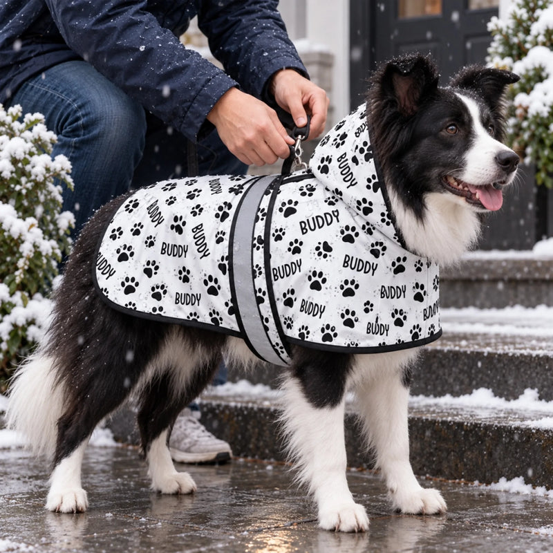 Custom Name Paw Print Dog Lover Gifts For Pet Lovers - Personalized Pet Raincoat