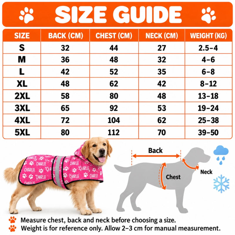 Custom Name Paw Print Dog Lover Gifts For Pet Lovers - Personalized Pet Raincoat