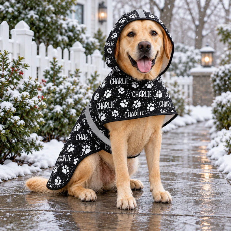 Custom Name Paw Print Dog Lover Gifts For Pet Lovers - Personalized Pet Raincoat