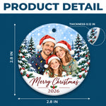 Custom Photo Merry Moments Together Christmas  Gifts For Family, Couples, Kids, Pet Lovers - Personalized Ceramic Ornament
