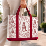 Custom Pet Portrait Floral Gifts For Dog And Cat Lovers - Personalized Canvas Tote Bag
