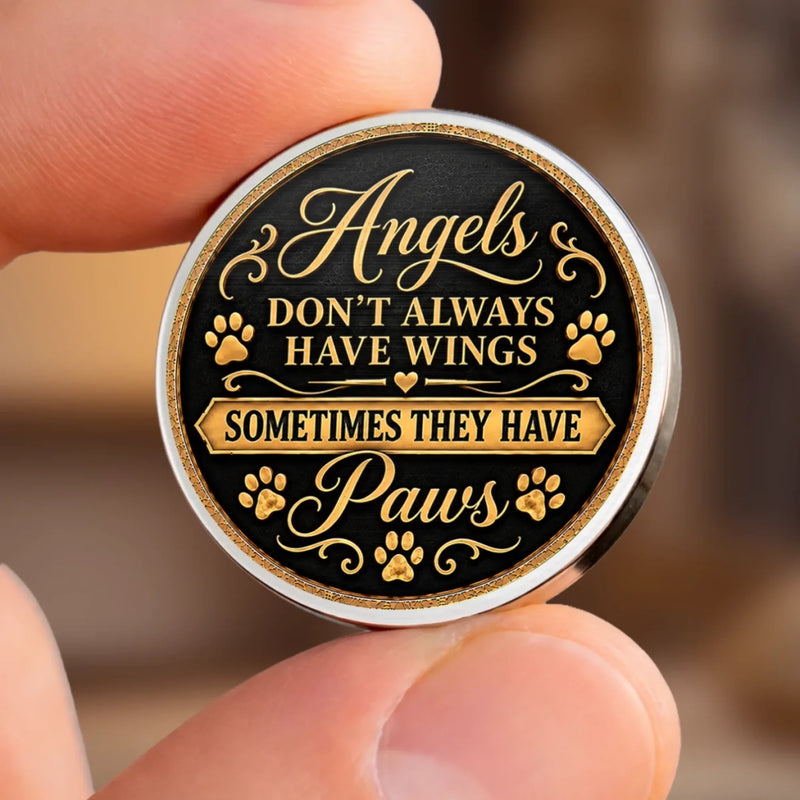 Custom Pet Photo Angels Have Paws Memorial Gifts For Dog And Cat Lovers - Personalized Pocket Hug