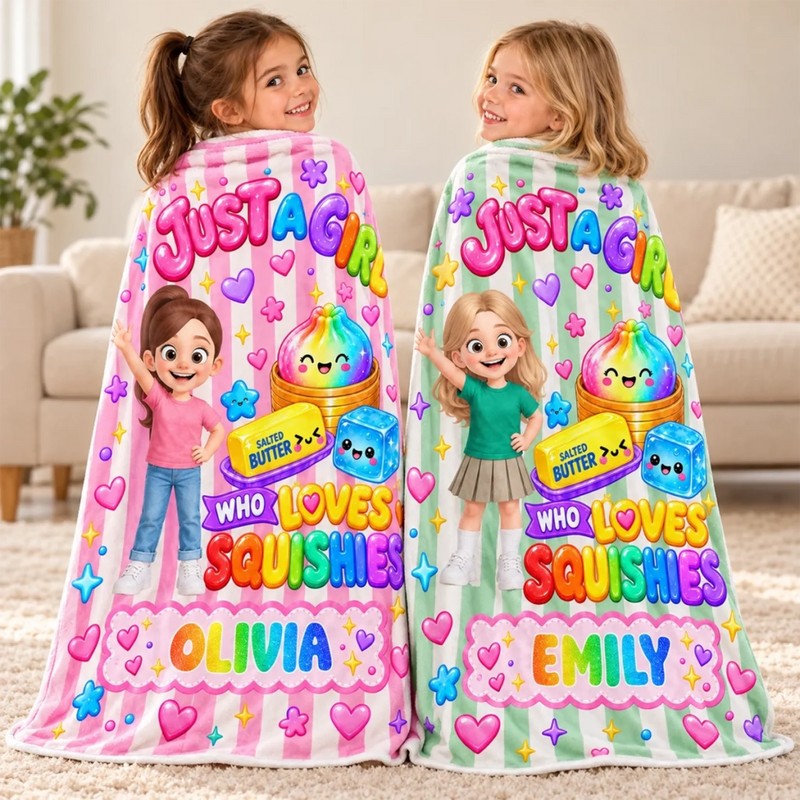 Custom Name Squishy Gifts for Girls - Personalized Blanket