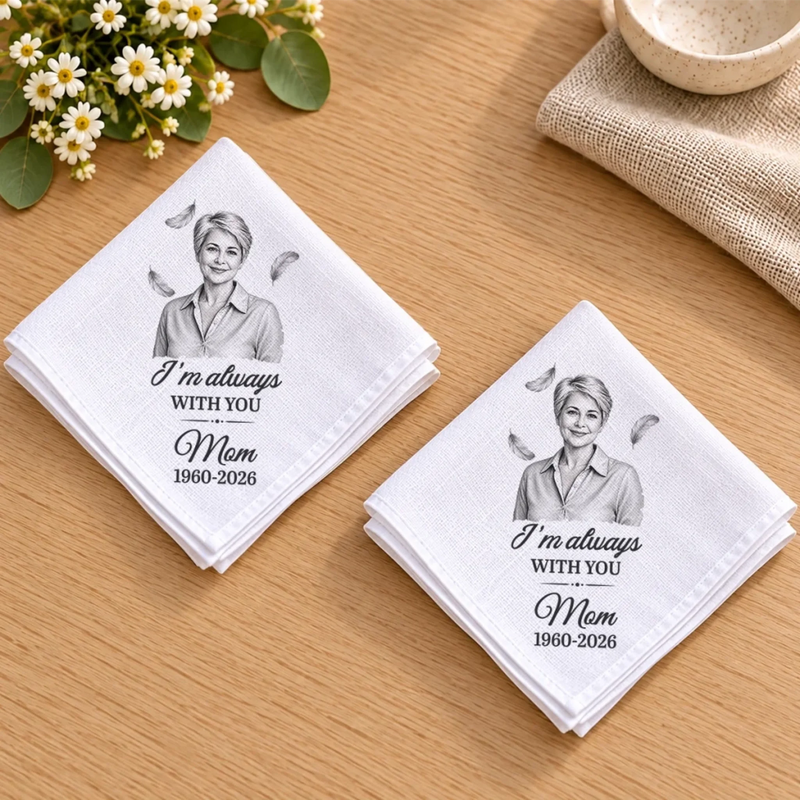 Custom Photo Feather Memorial Gifts - Personalized Handkerchief