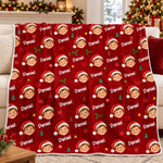 Custom Photo Christmas Santa Hat Gifts For Kids - Personalized Blanket