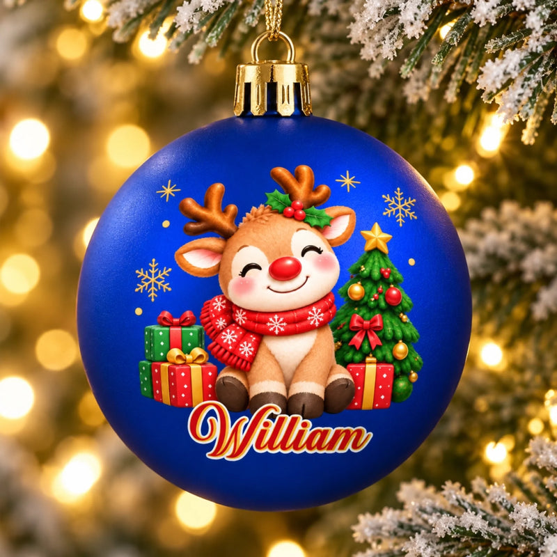 Custom Name Christmas Character Gifts - Personalized Full Wrap Ball Ornament