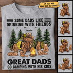 Great Dads Go Camping With His Kids - Personalized Unisex T-Shirt, Father's Day Gift, Custom Gift For Dog Lovers