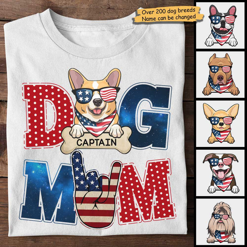 American Dog Mom - Gifts For 4th Of July - Personalized Unisex T-Shirt