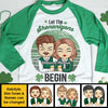 Hey! The Shenanigans Will Begin - Gift For Couples, Husband Wife, Personalized St. Patrick's Day Unisex Raglan Shirt
