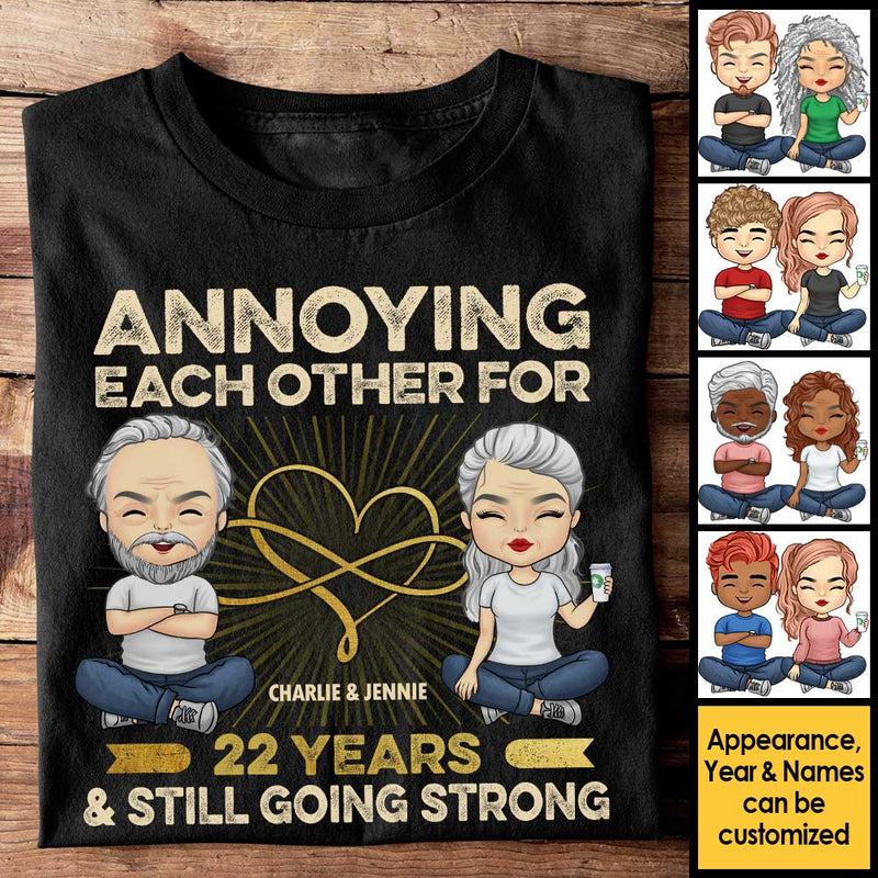 Many Years Annoying Each Other - Personalized Unisex T-Shirt, Hoodie, Sweatshirt - Gift For Couple, Husband Wife, Anniversary, Engagement, Wedding, Marriage Gift