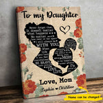 Custom Name Daughter Inspirational Gifts - Personalized Canvas