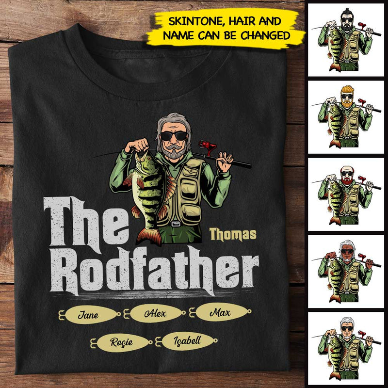The Rodfather - Gift For Dad - Personalized Unisex T-Shirt