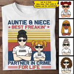 Custom Name Auntie and Nieces Partner in Crime Gifts - Personalized Apparel