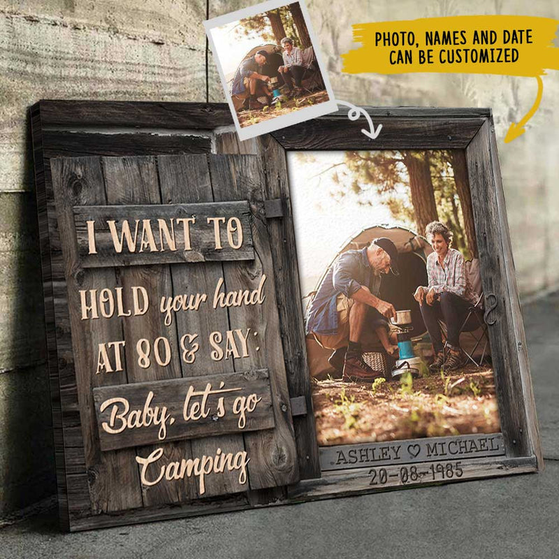 Baby Let's Go Camping - Upload Image, Gift For Couples - Personalized Name & Date Canvas