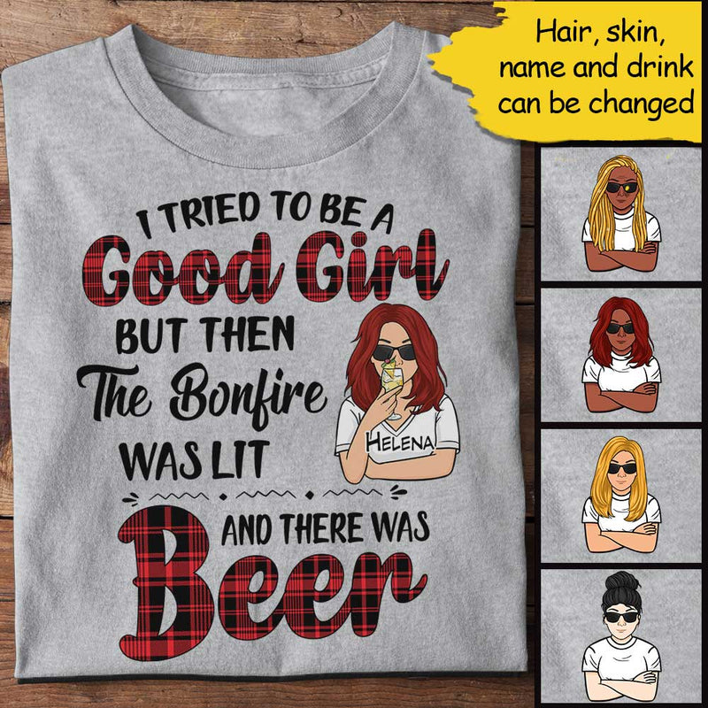 I Tried To Be A Good Girl - Personalized Unisex T-Shirt