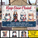 Custom Name Funny Pet Door Warning Gifts for Pet Lovers - Personalized Rectangle Sign