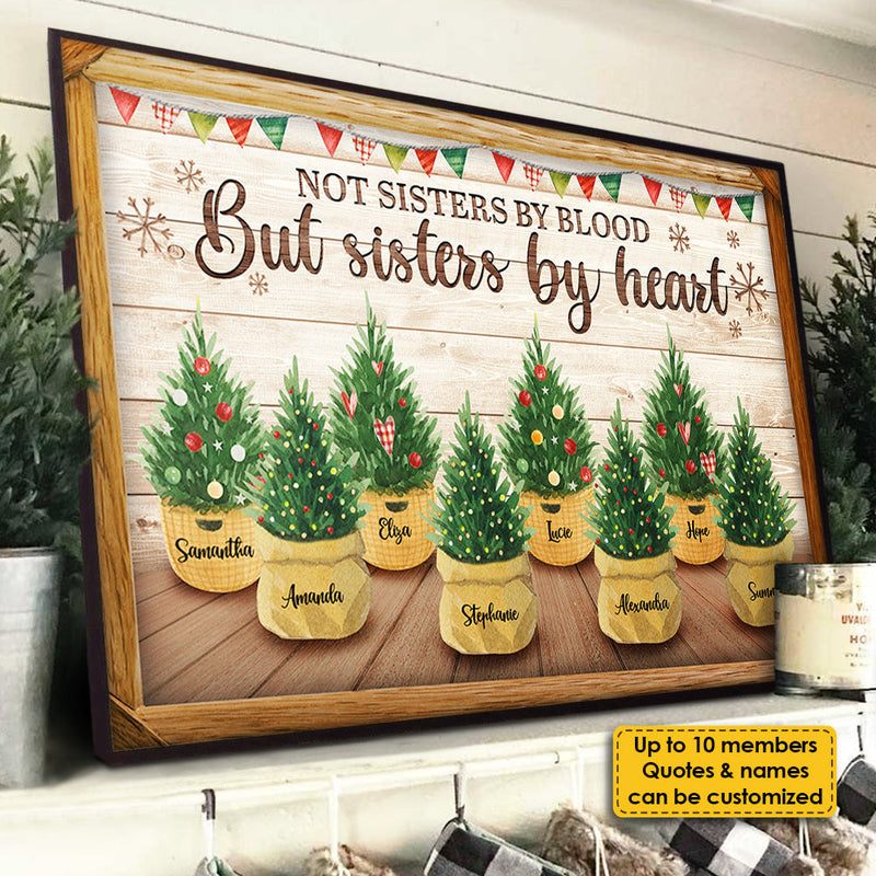 Not Sisters By Blood But Sisters By Heart - Personalized Horizontal Poster