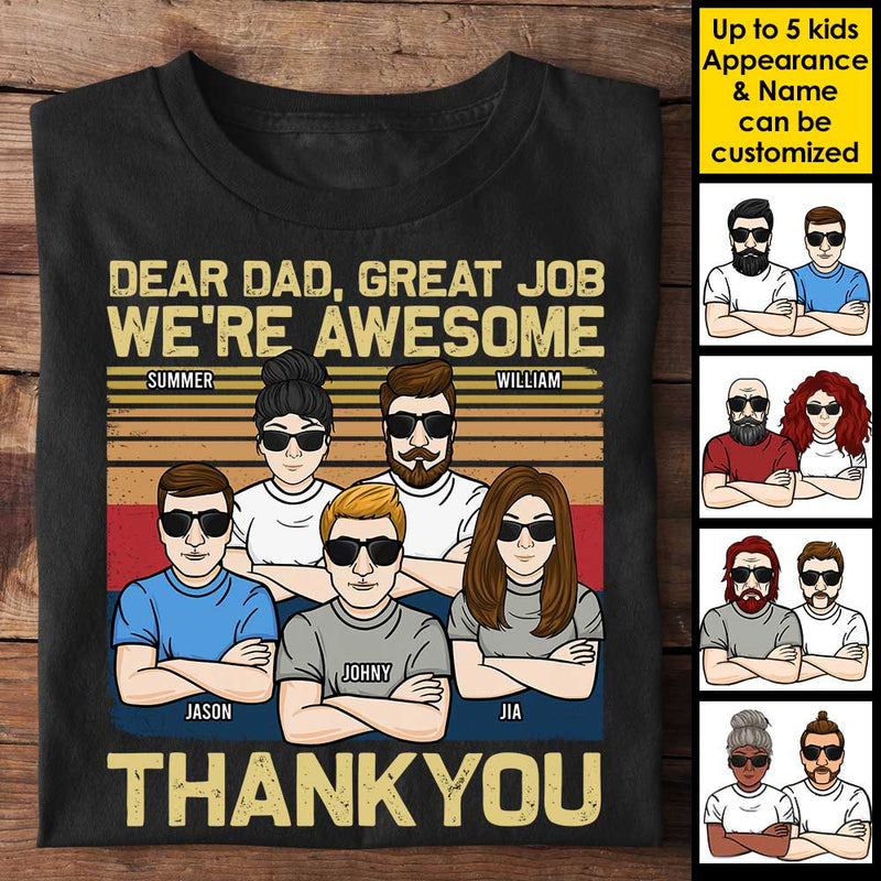 Thank You Dad We Are Awesome - Personalized Unisex T-shirt - Gift For Dad