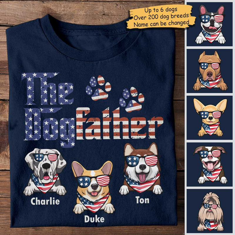 The American Dog Father - Gift For 4th Of July - Personalized Unisex T-Shirt