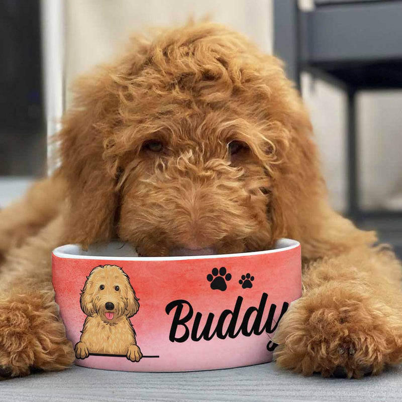 Pink Coral, Gift For Dog Lovers - Personalized Custom Ceramic Dog Bowls