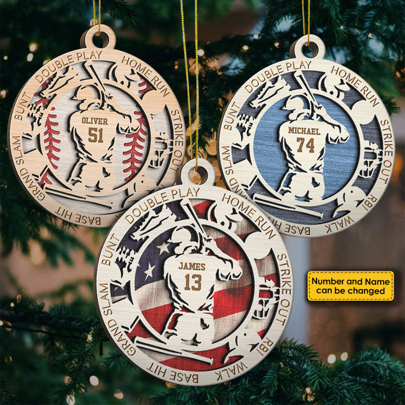 Every Strike Brings Me Closer To The Next Home Run - Baseball - Personalized Custom Round Shaped Wood Christmas Ornament