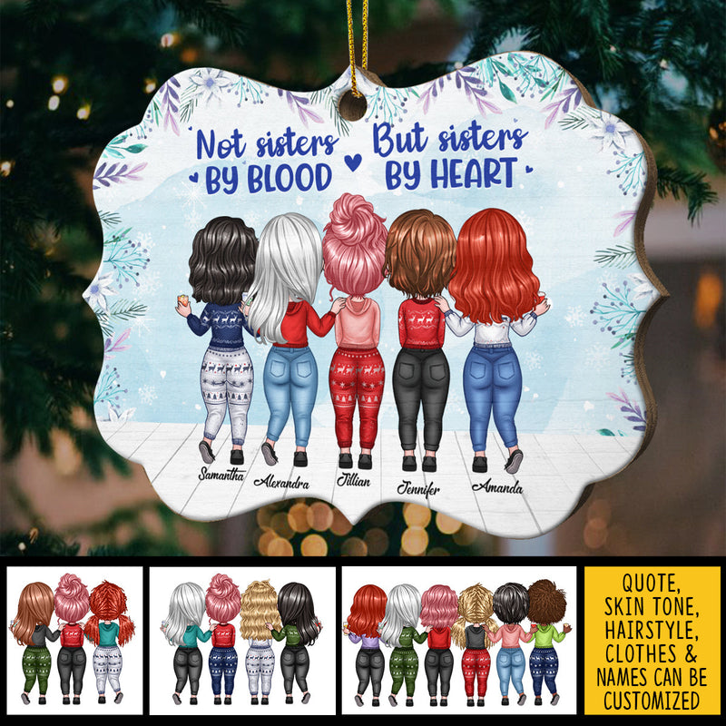 Life Is Better With Sisters - Personalized Custom Benelux Shaped Wood Christmas Ornament