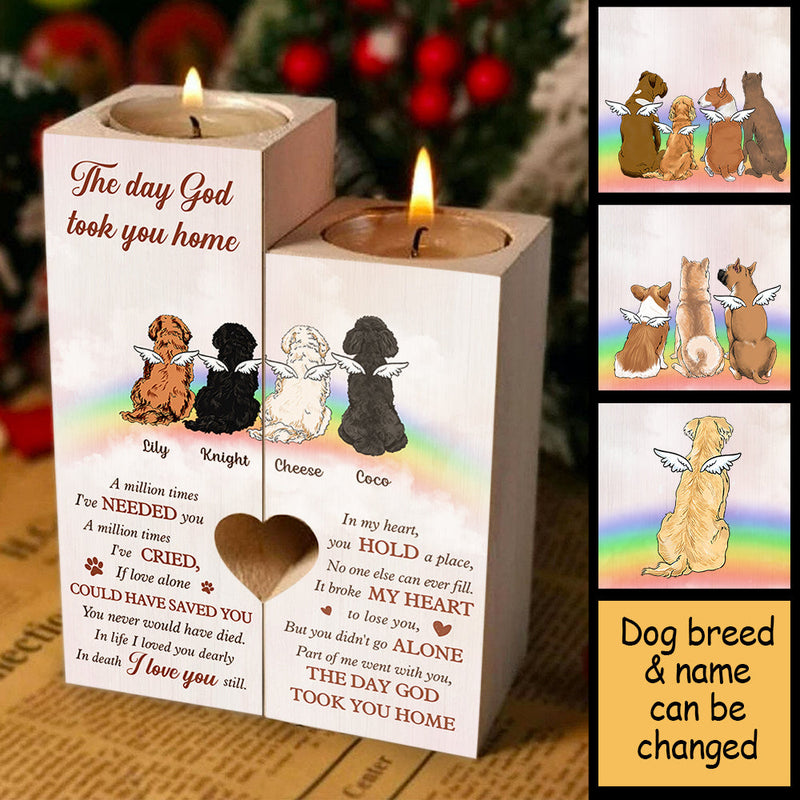 You Didn't Go Alone - Part Of Me Went With You - The Day God Took You Home - Personalized Candle Holder