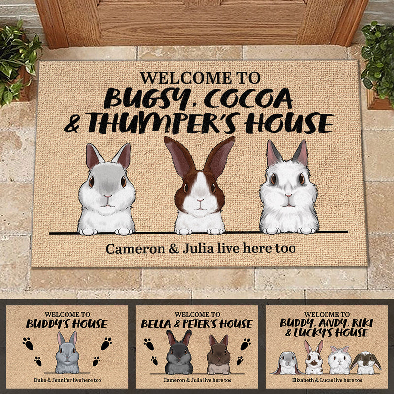 Welcome To The Rabbit's House Bunny - Personalized Decorative Mat
