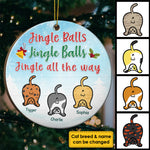 Jingle Balls - Jingle Balls - Jingle All The Way - Personalized Custom Round Shaped Wood Christmas Ornament