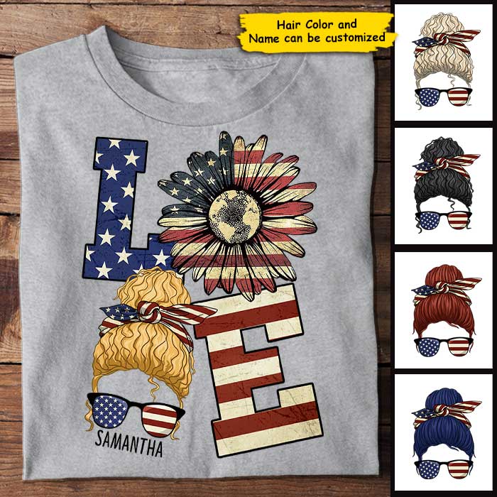 Love America - Gift For 4th Of July - Personalized Unisex T-Shirt