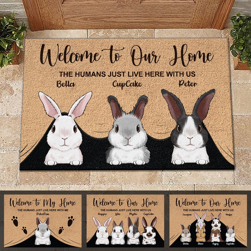 Welcome To The Rabbit House - Personalized Decorative Mat