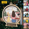Memorial Snowball - Christmas Is On Its Way - Personalized Custom Snow Globe Shaped Wood Christmas Ornament