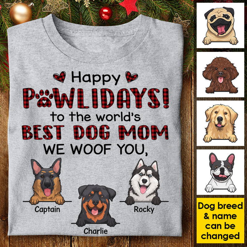 Happy Pawlidays - We Woof You - Personalized Unisex T-Shirt, Hoodie, Sweatshirt