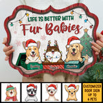 Pet In The Christmas Gift Box - Personalized Shaped Door Sign