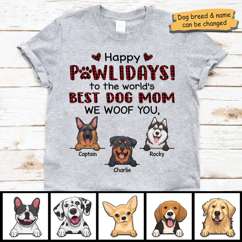 Happy Pawlidays - We Woof You - Personalized Unisex T-Shirt, Hoodie, Sweatshirt