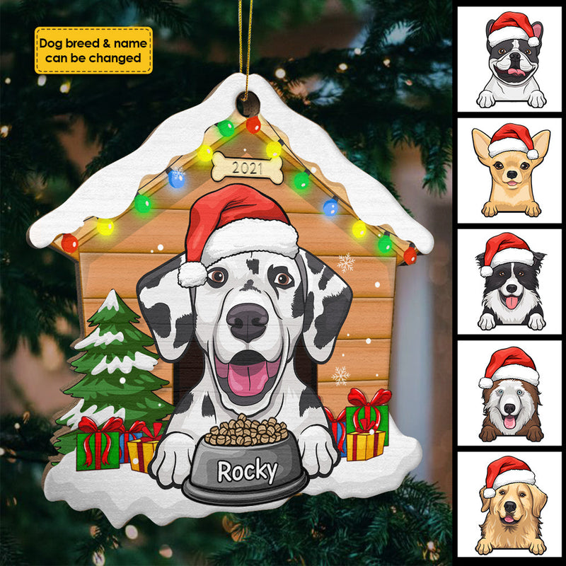 Christmas Dog House - Christmas Is Coming - Personalized Custom House Shaped Wood Christmas Ornament