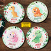 Merry Christmas To Dinosaur Kid - Personalized Custom Round Shaped Wood Christmas Ornament