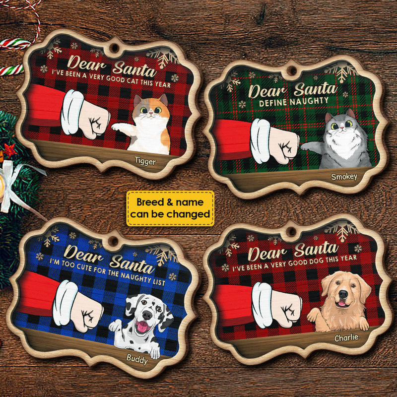I'm Too Cute For the Naughty List - Personalized Custom Benelux Shaped Wood Christmas Ornament