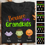 Beware Of My Grandkids Halloween - Personalized Unisex T-Shirt, Halloween Ideas.