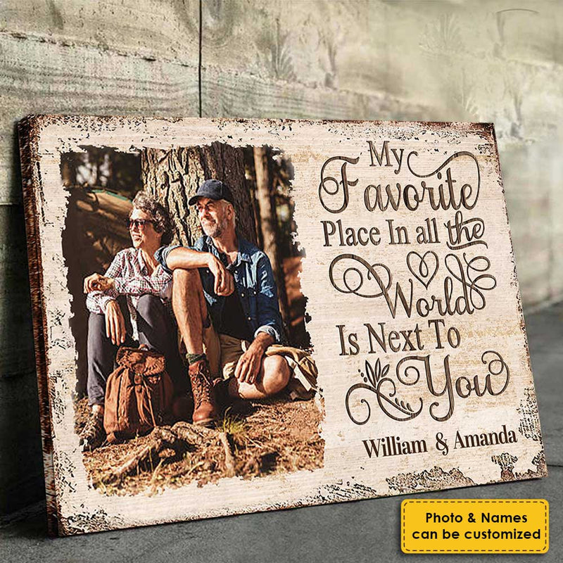 My Favorite Place - Upload Image, Personalized Horizontal Canvas