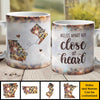 Miles Apart But Close At Heart - Gift For Mom - Personalized Mug