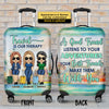 Travel Is Our Therapy, We Make Adventures Together - Gift For Bestie - Personalized Luggage Cover