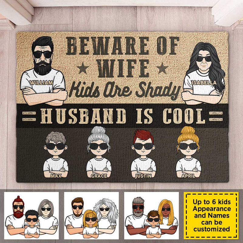 Beware Of Wife - Personalized Decorative Mat - Gift For Couples, Husband Wife