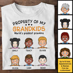 Property Of My Grandkids And World's Greatest Grandma - Gift For Grandma, Personalized Unisex T-shirt, Hoodie