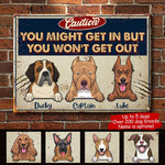 Custom Name Dog Warning Gifts for Dog Lovers - Personalized Metal Sign