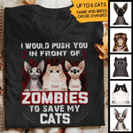 Custom Name Funny Zombie Cat Gifts for Cat Lovers - Personalized Apparel