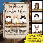 Catio Bar & Grill - Funny Personalized Cat Metal Sign